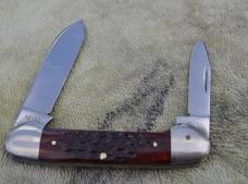 Case XX USA 8 Dot? 2 Blade canoe 62131 Jigged Red Bone Factory Mint Pinned Shield Nickel Bolsters