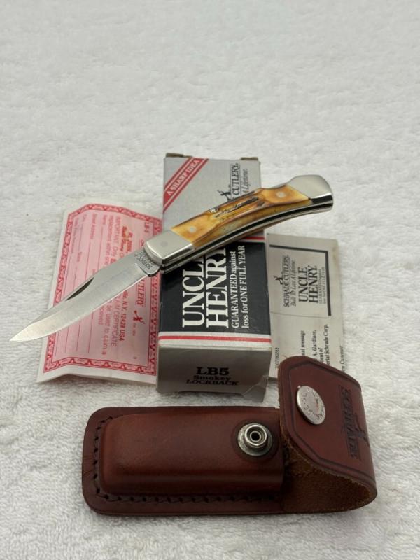 Schrade Cutlery Uncle Henry LB5 Smokey Lock Back 1 Blade Folder Made In USA New In Box