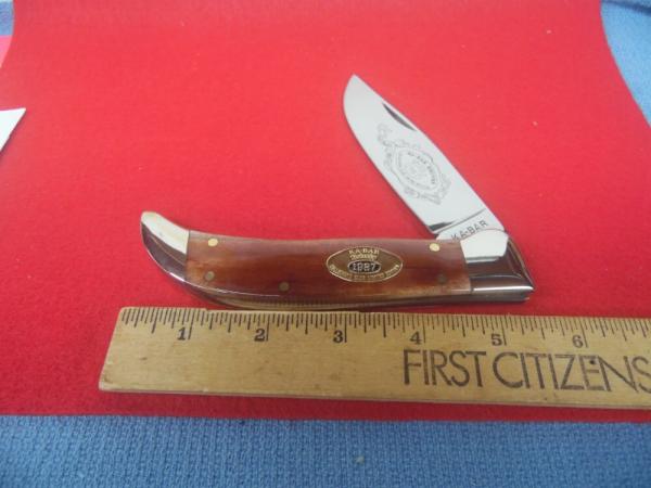 KABAR 1987 SMOOTH BONE 5-1/2" CLASP CLUB KNIFE UNUSED FROM STORAGE 
