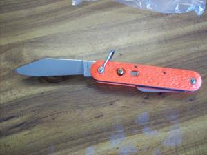 Vintage Orange Logan/Smyth Venice, FL. USA Vietnam Era Parachutists Knife W/Shroud Cutters UNUSED! 