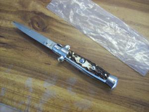 Italian 7 Inch Picklock Dolphin Maniago Italy Gen StagAntler UNUSED Beauty