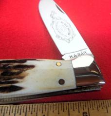 weekend sale KABAR 1986 5-1/2" EVEN STAG CLASP CLUB KNIFE UNUSED FROM STORAGE WELL CARED FOR
