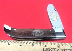 KABAR 1988 5-12quot SMOOTH BROWN WOOD CLASP CLUB KNIFE UNUSED FROM STORAGE WELL CARED FOR