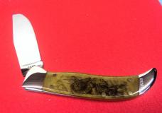 KABAR 1990 5-1/2" MUCH SOUGHT AFTER MAN FIGHTS BEAR CLASP CLUB KNIFE FROM STORAGE WELL CARED FOR