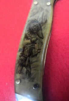 KABAR 1990 5-1/2" MUCH SOUGHT AFTER MAN FIGHTS BEAR CLASP CLUB KNIFE FROM STORAGE WELL CARED FOR