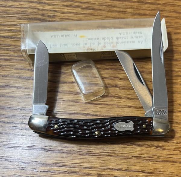 VINTAGE '73-'79 SCHRADE NY USA 895 POCKET KNIFE & 895 VIEW TUBE BOX - NOS