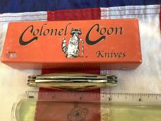 Colonel Coon (by Queen) One of 250, Jr Scout Knife w/ Great Stag Handles -NOS in orig box