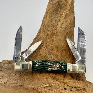 HEN amp ROOSTER 324C-GPB CONGRESS 4 Blade Green Bone Pocket Knife Germany 94