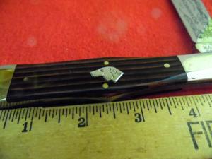 KABAR 1983 WOOD HANDLE DOG HEAD COKE BOTTLE LIMITED EDITION CLUB KNIFE UNUSED FROM STORAGE