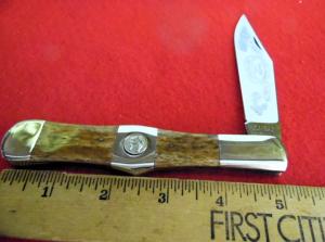 KABAR 1984 CIGAR BAND BONE COKE BOTTLE LIMITED EDITION CLUB KNIFE UNUSED FROM STORAGE