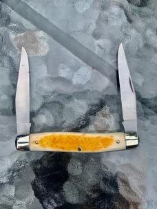 Schrade Model 77OT Muskrat with Smooth Sunset Bone Handles