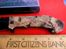ELITEDGE TRUSTED BRAND 4-1/2" CAMO SPRING ASSIST RESCUE KNIFE IN BOX UNUSED  