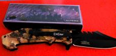 ELITEDGE TRUSTED BRAND 4-1/2" CAMO SPRING ASSIST RESCUE KNIFE IN BOX UNUSED  