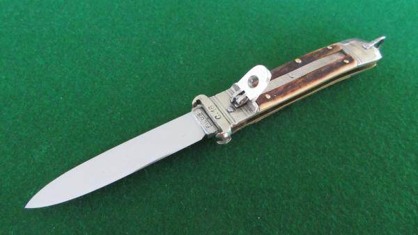 RARE c. 1950's FILUS German STAG SHOT SHELL Puller Switchblade w/Bail NICE !