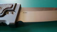Reate EXO-M Pocket Knife Tanto Elmax Burlap Micarta Ti Bead Blast New Unused