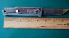 Reate EXO-M Pocket Knife Tanto Elmax Burlap Micarta Ti Bead Blast New Unused
