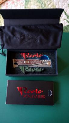 Reate EXO-M Pocket Knife Tanto Elmax Burlap Micarta Ti Bead Blast New Unused