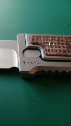 Reate EXO-M Pocket Knife Tanto Elmax Burlap Micarta Ti Bead Blast New Unused