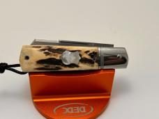 VINCENZO BALISTRERI CUSTOM STAG RWL 34 STAG MINI WHITE WOLF PEARL SHIELD KNIFE
