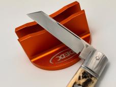 VINCENZO BALISTRERI CUSTOM STAG RWL 34 STAG MINI WHITE WOLF PEARL SHIELD KNIFE
