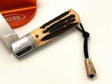 VINCENZO BALISTRERI CUSTOM STAG RWL 34 STAG MINI WHITE WOLF PEARL SHIELD KNIFE