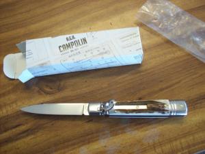 A.G.A. Campolin 8" Lever Maniago, Italy GO-55020-C Gen. Stag/Antler UNUSED W/Box