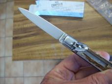 A.G.A. Campolin 8" Lever Maniago, Italy GO-55020-C Gen. Stag/Antler UNUSED W/Box