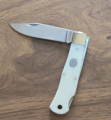 Moore Maker #5106LB “Mountain Man” White Bone Lockback Knife – NIB with Sheath
