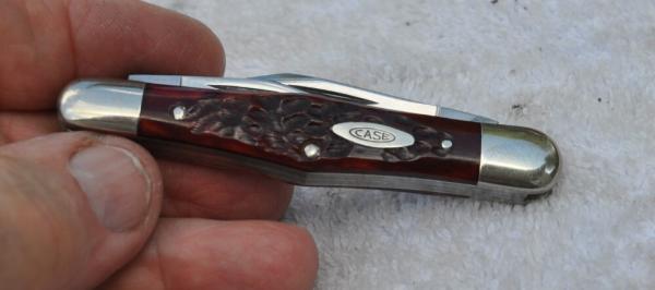 Case Whittler 3 1/2" Closed Factory Mint Split backspring 6383 6 Dots 1974 Jiged Red Bone Snaps!