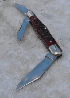 Case Whittler 3 1/2" Closed Factory Mint Split backspring 6383 6 Dots 1974 Jiged Red Bone Snaps!