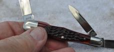 Case Whittler 3 1/2" Closed Factory Mint Split backspring 6383 6 Dots 1974 Jiged Red Bone Snaps!