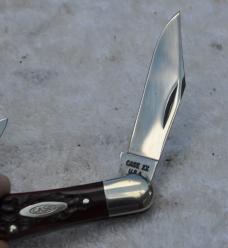 Case Whittler 3 1/2" Closed Factory Mint Split backspring 6383 6 Dots 1974 Jiged Red Bone Snaps!