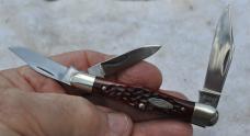 Case Whittler 3 1/2" Closed Factory Mint Split backspring 6383 6 Dots 1974 Jiged Red Bone Snaps!