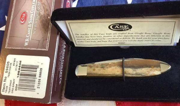 Exotic Case xx 2017 (TB EX1028 SS) w/ Beautiful Unique Giraffe Bone Handles -NOS in orig hard box