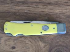 Moore Maker 3206DLB Double Lockback Trapper – Yellow Delrin –w/ Box & Sheath