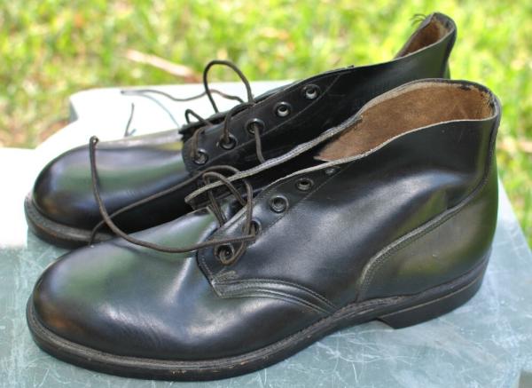 Black Leather Ankle Boots Never Used Size 12 Steel Toes USA Made Goodyear Soles Never Worn 