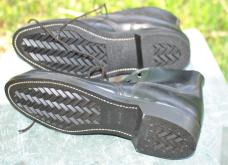 Black Leather Ankle Boots Never Used Size 12 Steel Toes USA Made Goodyear Soles Never Worn 