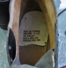 Black Leather Ankle Boots Never Used Size 12 Steel Toes USA Made Goodyear Soles Never Worn 