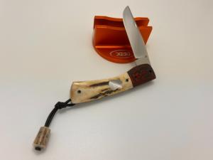 VINCENZO BALISTRERI CUSTOM STAG RWL 34 STAG MARS PATTERN PEARL SHIELD KNIFE