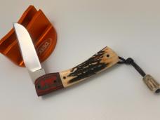 VINCENZO BALISTRERI CUSTOM STAG RWL 34 STAG MARS PATTERN PEARL SHIELD KNIFE