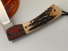 VINCENZO BALISTRERI CUSTOM STAG RWL 34 STAG MARS PATTERN PEARL SHIELD KNIFE