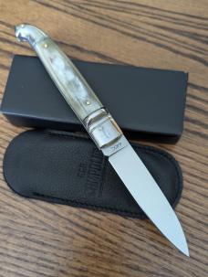 NIB AGA Campolin Old Style 21cm - 8" Birdbeak leverlock in Blonde Brazilian Horn 