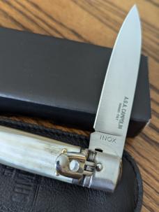 NIB AGA Campolin Old Style 21cm - 8" Birdbeak leverlock in Blonde Brazilian Horn 