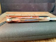 A.G. Russell Lock Back Damascus San Mai Quince Burl Wood Seki Japan