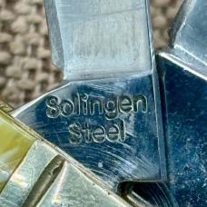 GERMAN ROOSTER 3 1/4" YELLOW CONGRESS POCKET KNIFE 4- GERMAN STEEL BLADES (210)
