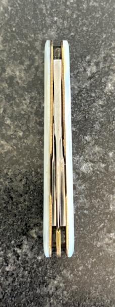 Stan Shaw Split Backspring Whittler Knife, Mother Of Pearl Scales, Sheffield England, Unused