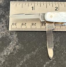 Stan Shaw Split Backspring Whittler Knife, Mother Of Pearl Scales, Sheffield England, Unused