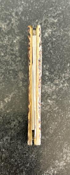 Antique George Nazer Sleeveboard Knife, Jigged Bone Scales, Sheffield England, Unused