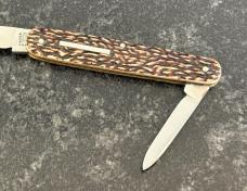 Antique George Nazer Sleeveboard Knife, Jigged Bone Scales, Sheffield England, Unused