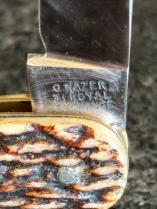 Antique George Nazer Sleeveboard Knife, Jigged Bone Scales, Sheffield England, Unused